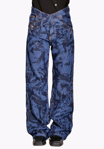 NINAMOUNAH T_04 PANDA DENIM TROUSERS LASER BLEACH INDIGO SS22 | DOSHABURI Online Shop