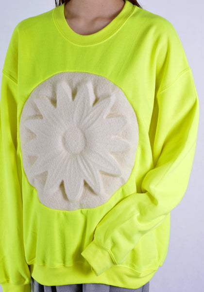 PAULA CANOVAS DEL VAS FLOWER EMBOSSED SWEAT SHIRT YELLOW | DOSHABURI Shop