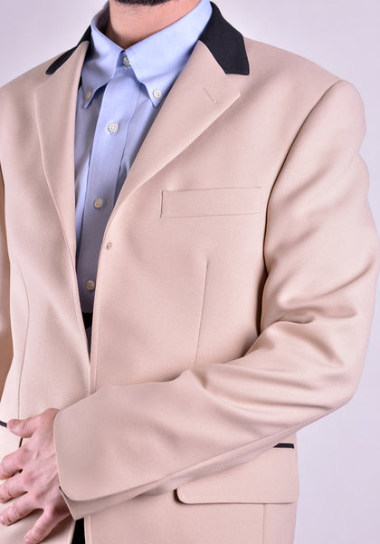 RANDOM IDENTITIES T-07A BUTTONLESS BLAZER BEIGE 2021SS | DOSHABURI Online Shop