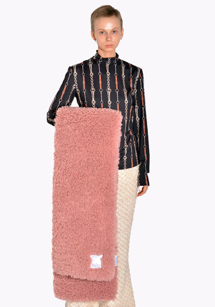 ROKH RA5CA02 JP FAUX FUR SCARF PINK FW22 | DOSHABURI Online Shop