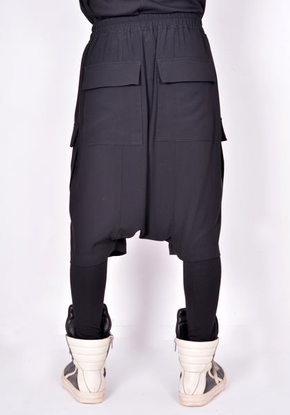 RICK OWENS RU02A5389 HY CARGO PODS SHORTS BLACK FW21 | DOSHABURI Online Shop