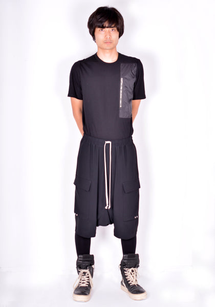 RICK OWENS RU02A5389 HY CARGO PODS SHORTS BLACK FW21 | DOSHABURI Online Shop