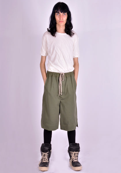 RICK OWENS RU02A5399 BA 15 DRAWSTRING KARLOFF BOXER SHORTS GREEN FW21 | DOSHABURI Online Shop