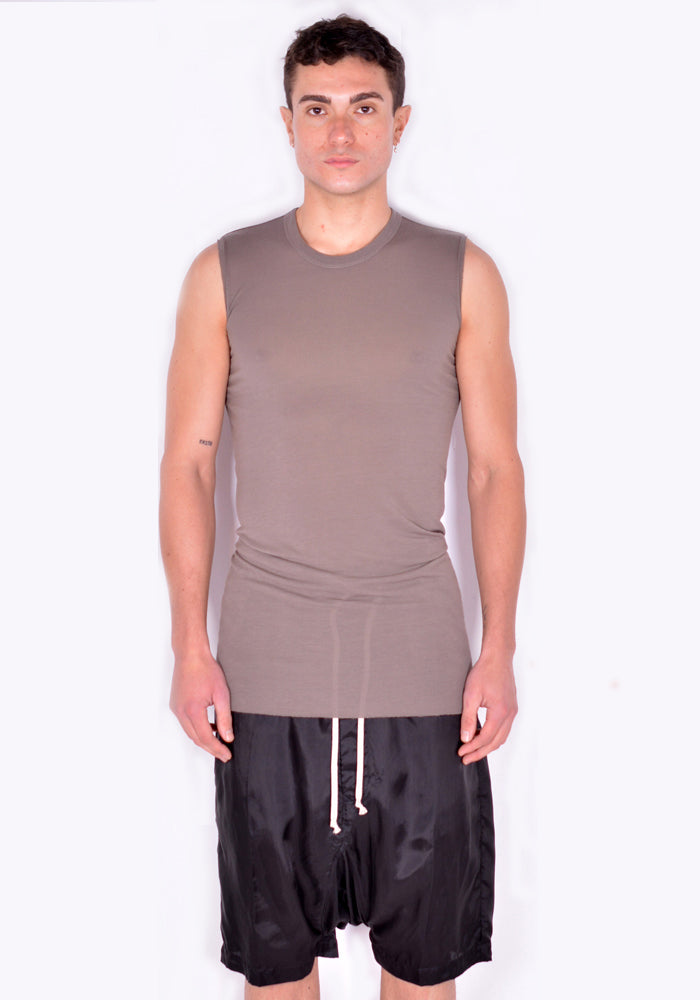 RICK OWENS RU01B1151 JS BASIC SLEEVELESS T-SHIRT DUST SS22 | DOSHABURI Online Shop