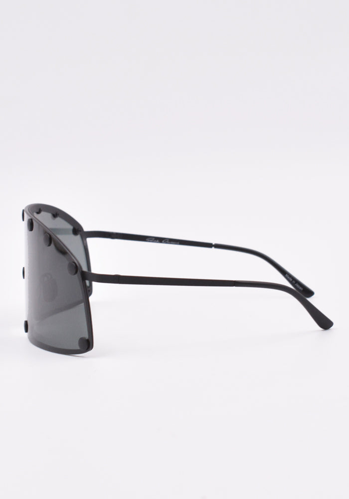 RICK OWENS MEN SHIELDING SUNGLASSES BLACK SS23 | DOSHABURI Online