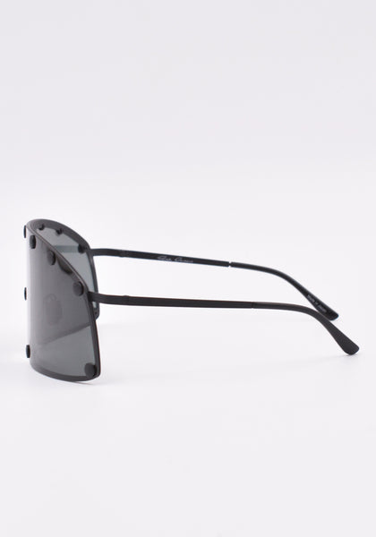 RICK OWENS MEN RG0000001 GBLKB SHIELDING SUNGLASSES BLACK SS23 | DOSHABURI Online Shop