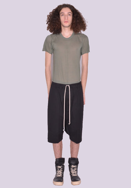 RICK OWENS MEN RU01C4384 TE 09 RICK'S PODS SHORTS BLACK SS23 | DOSHABURI Online Shop