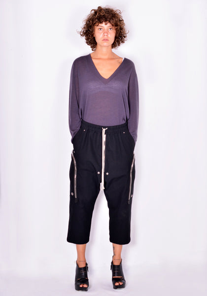 RICK OWENS RP02A7320 CVR 09 BELA CROPPED PANTS BLACK FW21 | DOSHABURI Online Shop