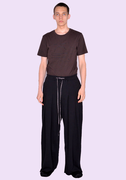 SHINYA KOZUKA 2301SK43 ORDINALY HOME BAGGY PANTS BLACK SS23 | DOSHABURI Online Shop