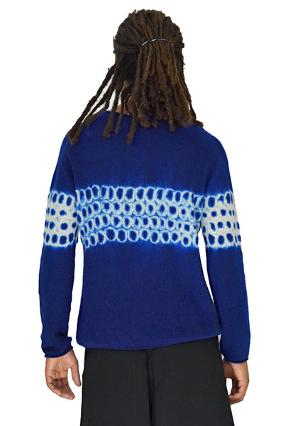 SUZUSAN 3028K-031 UNISEX SEAMLESS CASHMERE KNIT SWEATER BLUE - DOSHABURI Shop