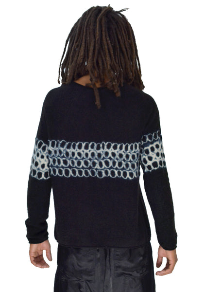 SUZUSAN 3028K-031 UNISEX SEAMLESS CASHMERE KNIT SWEATER BLACK - DOSHABURI Shop