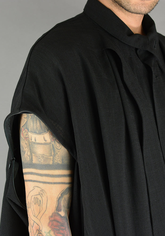 TAC:TAC 通販 PONCHO COAT BLACK 2019SS-DOSHABURIオンライン