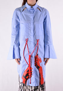 THEBE MAGUGU TM SS20-00004 WOMANDLA LONG SHIRT POWDER BLUE - DOSHABURI Shop