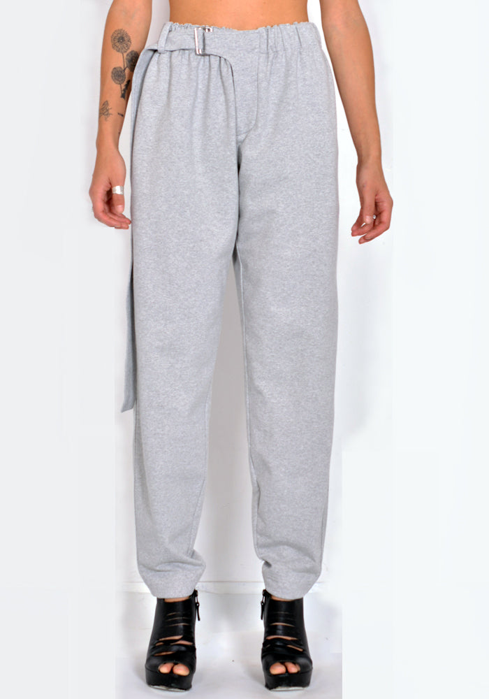 VEJAS MAKSIMAS 2078 BELTED SWEAT JERSEY PANTS GREY MELANGE FW21 | DOSHABURI Online Shop