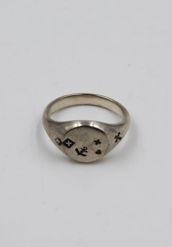 WERKSTATT MÜNCHEN M1231 SIGNET RING FAITH LOVE HOPE SILVER | DOSHABURI Online Shop