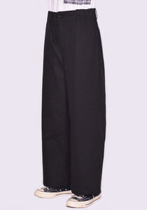 YUIKI SHIMOJI HIGH WAIST WIDE PANTS BLACK | DOSHABURI Online Shop