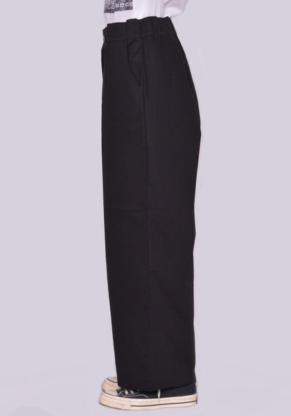 YUIKI SHIMOJI HIGH WAIST WIDE PANTS BLACK | DOSHABURI Online Shop