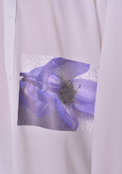 YUIKI SHIMOJI UNISEX LONG SLEEVE SHIRT WHITE OPIUM POPPY | DOSHABURI Online Shop