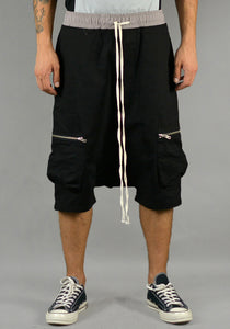 YUIKI SHIMOJI UNISEX CARGO SHORTS BLACK/GREY - DOSHABURI Shop