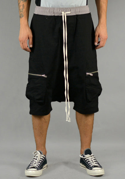 YUIKI SHIMOJI UNISEX CARGO SHORTS BLACK/GREY - DOSHABURI Shop