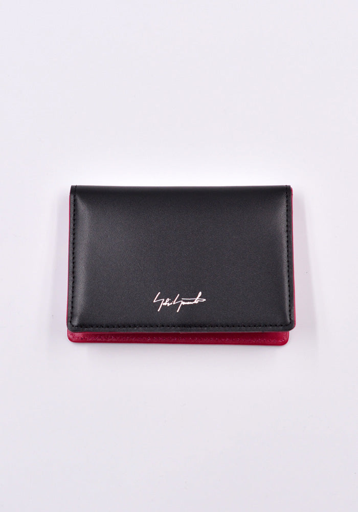 YOHJI YAMAMOTO DISCORD DD-A07-705 LEATHER CARD HOLDER BLACK/PINK | DOSAHBURI Online Shop